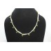 Necklace Strand String Beaded Peridot & Freshwater Pearl Stone Bead Women D961